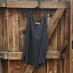 Time and true black and white stripe tank